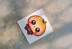 Cute Sulky Orange stickers - Set Of 5 Pcs