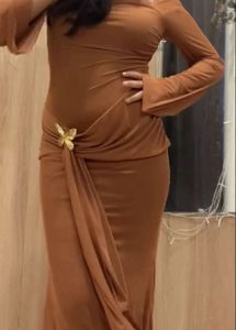 Elegant Brown Maxi Dress