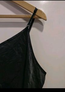 Beautiful Black Satin Top/ Slip