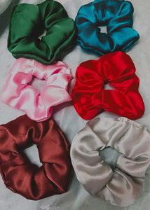 Beautiful Silk Hair Scrunchies For Women And Girls