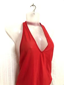 Forever 21 Red Sleeveless Jumpsuit
