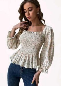 Floral Smocked Peplum Top