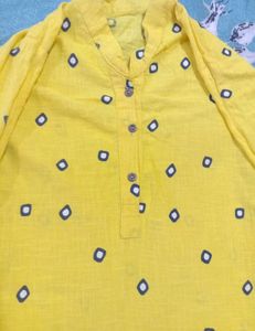 Yellow Bandhani Kurti