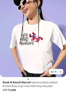 Marvel Kook N keech Spiderman Oversized Crop Top