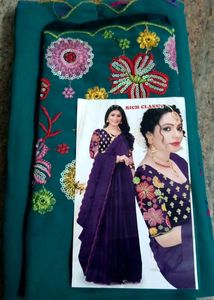 Elegant Embroidered Saree