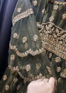 Olive Green Pakistani Outfit