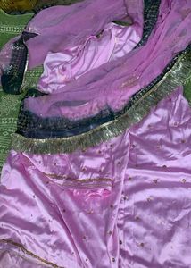 Rajputi Poshak Set Lengha Choli Wedding Satin