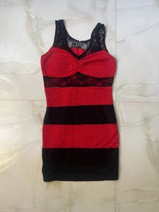 Red &amp; Black very stretchable bodycon Dres