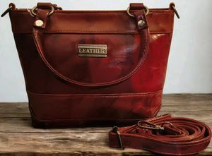 Pure Leather Handbag and Slingbav