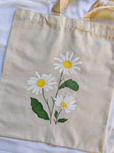 Daisy Hand Painted Tote Bag🌼🌿
