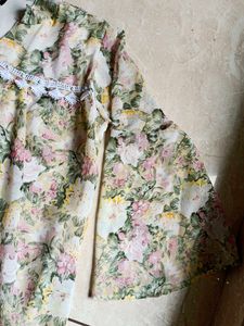 Floral Print Sheer Top