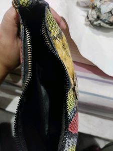 Chanel Snake print Leather Hand Bag