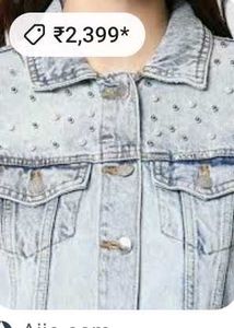 Studded Acid Wash Denim Vest