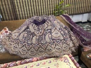 Elegant Purple Embroidered Lehenga Choli Dupatta