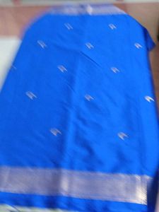 Blue Color Brand New Sareewith blouse Piece.
