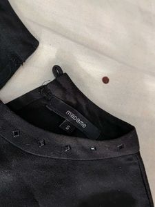 Patterned Long Sleeve Top Black