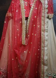 Golden  Red Lehanga For Festive N Wedding Season