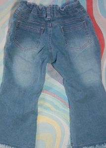 Cute Blue Denim With Floral Embroidery