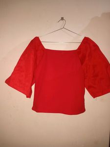 Party Wear Women Red Top