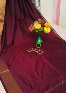 Elegant Maroon  with Tassels Zaree Patta