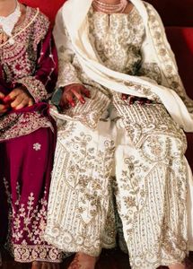 Cream &amp; Gold Embroidered Outfit