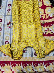 Gold Jacquard Salwar Kameez
