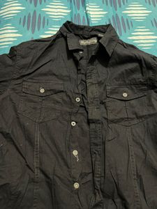 Black Button-Down Shirt