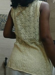 Elegant Crochet Butter Yellow Top