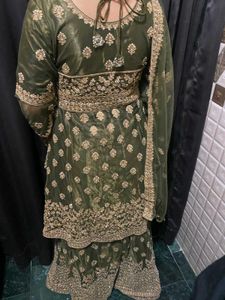 Green Embroidery Lehenga Choli