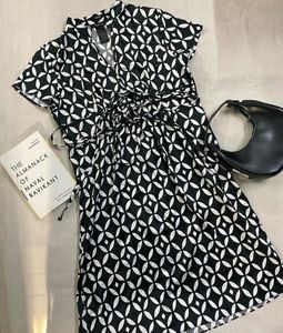 Black and White Satin Dress
