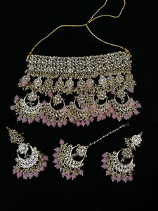 Pink Kundan Jewelry Set
