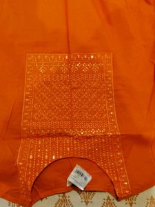Orange Embroidered Kurta