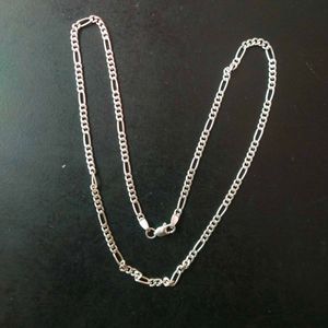 Slightly Used Pure Silver Traditional Figaro Chain
