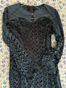 Green velvet dress