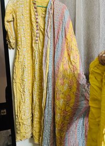 Yellow Embroidered Plazzo Kameez