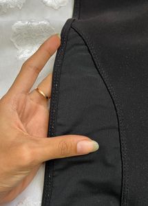 Black Sports Wear Pant With Mesh Pattern