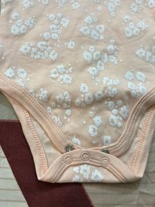2-Pack Peach Floral Baby Bodysuits