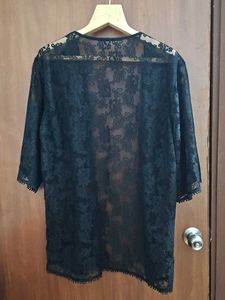 Black lace Open Front Shrug
