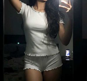 Cute White Ruffle Tee