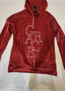 Burgundy Velvet Hoodie