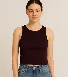 Burgundy Ribbed Tank Top