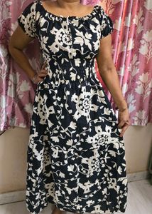 Black And White Tired Two Way Dress