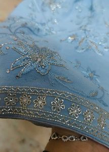 beutiful 😍 soft Georgette Light Blue Saree 🔥