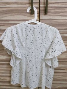 Star Print Ruffle Top