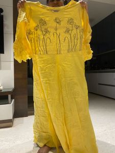 butter yellow indian dress