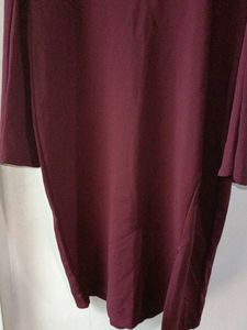 Burgundy Puff Sleeve Dress