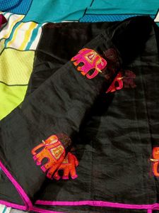 Black Ethnic Skirt w/ Elephant Sare