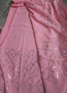 Beautiful party wear saree with Jewelry