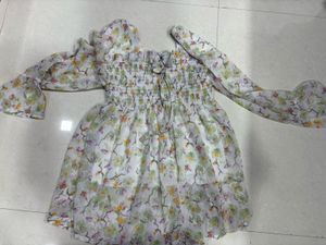 Floral Chiffon Smocked Blouse