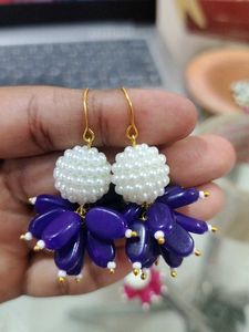 Floral Drop Earrings purple